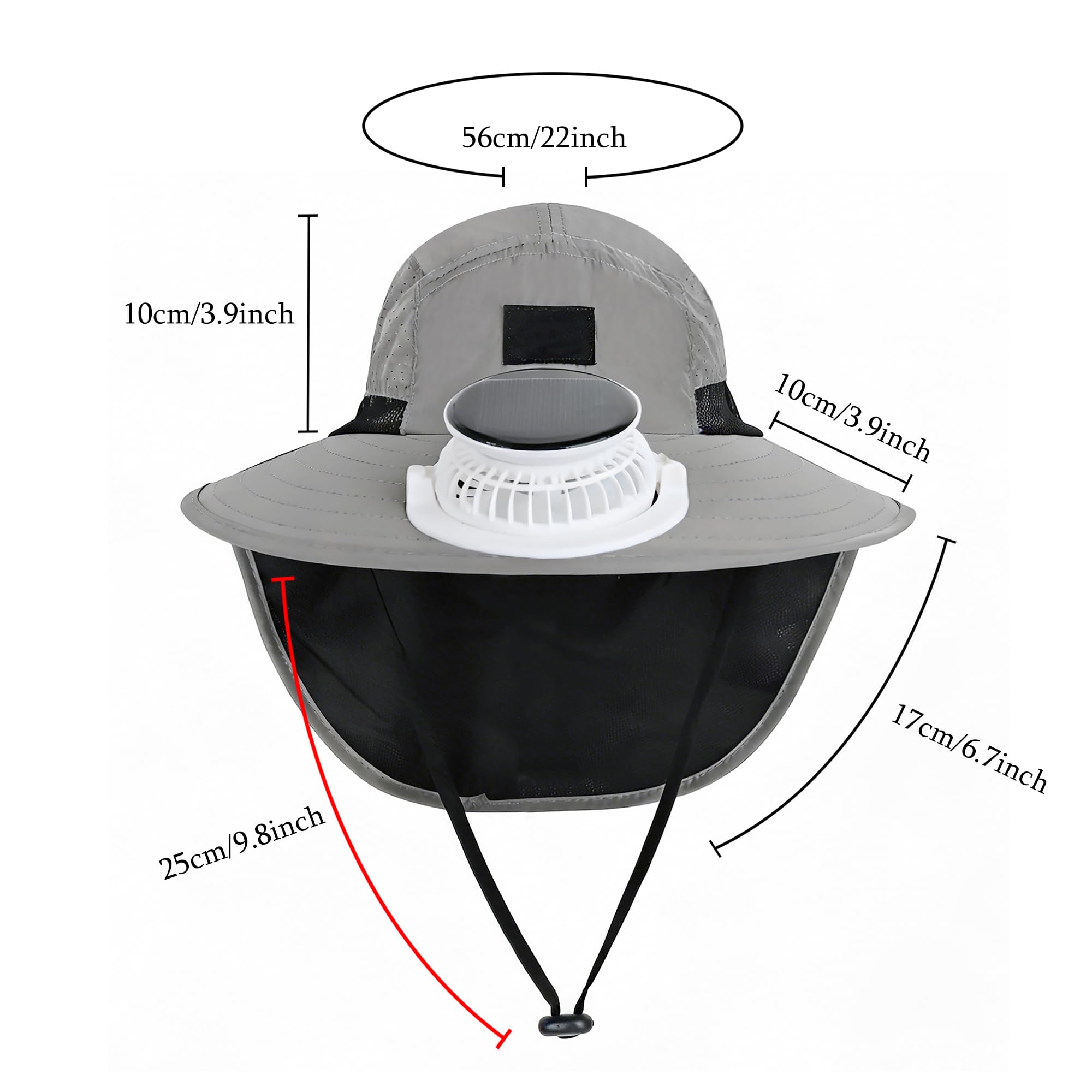 Ventilador solar para niños con solapa para el cuello, protección solar para el verano, transpirable, ajustable
