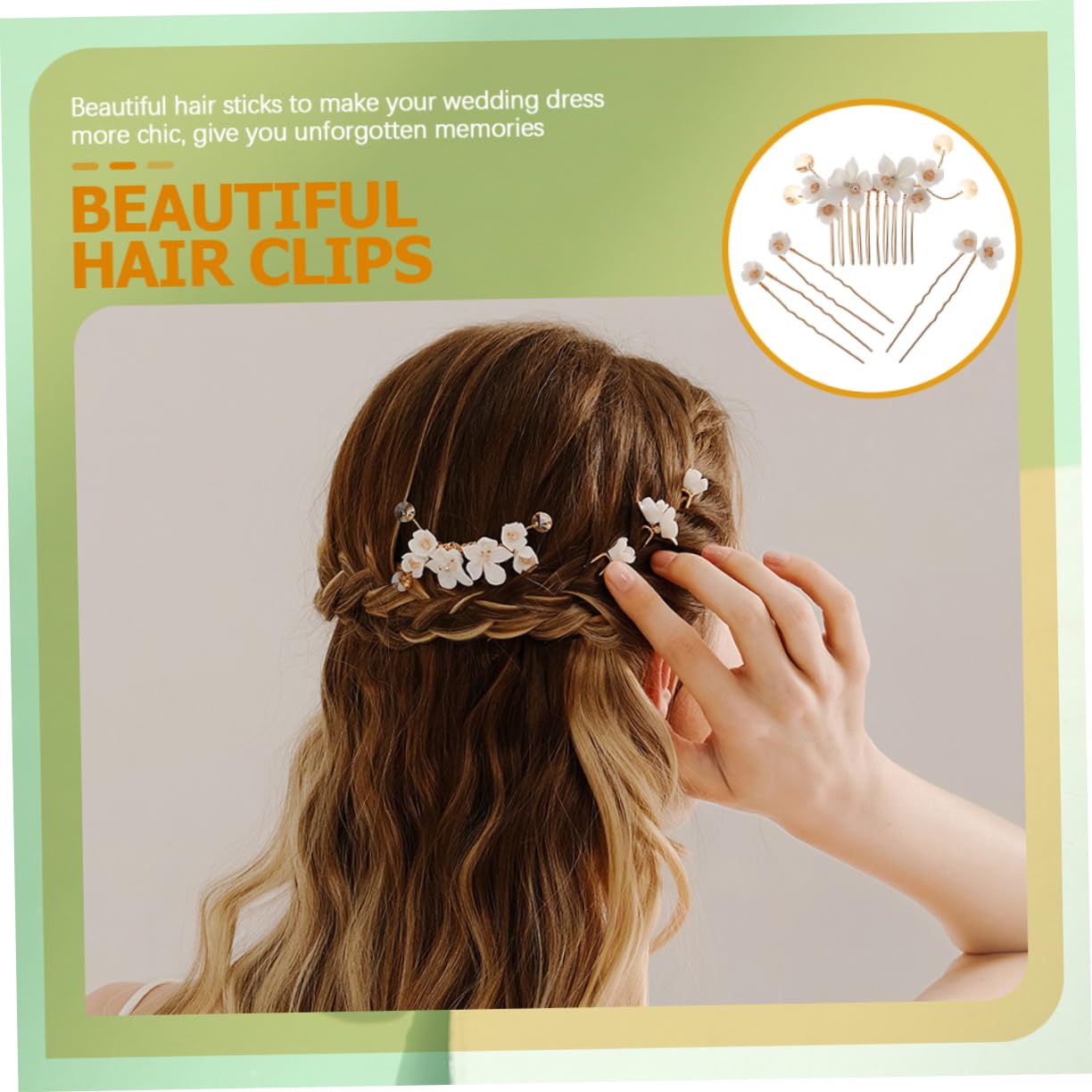Beaupretty 12 Pièces Peigne à cheveux côté fleur demoiselle d'honneur bridesmaid fiesta hair charms beads épingle à cheveux barrettes à cheveux de cheveux de filles broche fleur