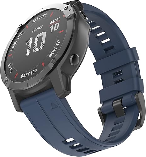 Vista 32 de OVERSTEP Correa de reloj de silicona suave compatible con Garmin Fenix 5X Band 1.024 in de ancho para Fenix 6X/Fenix 7X/Fenix 5X Plus/Fenix 6X