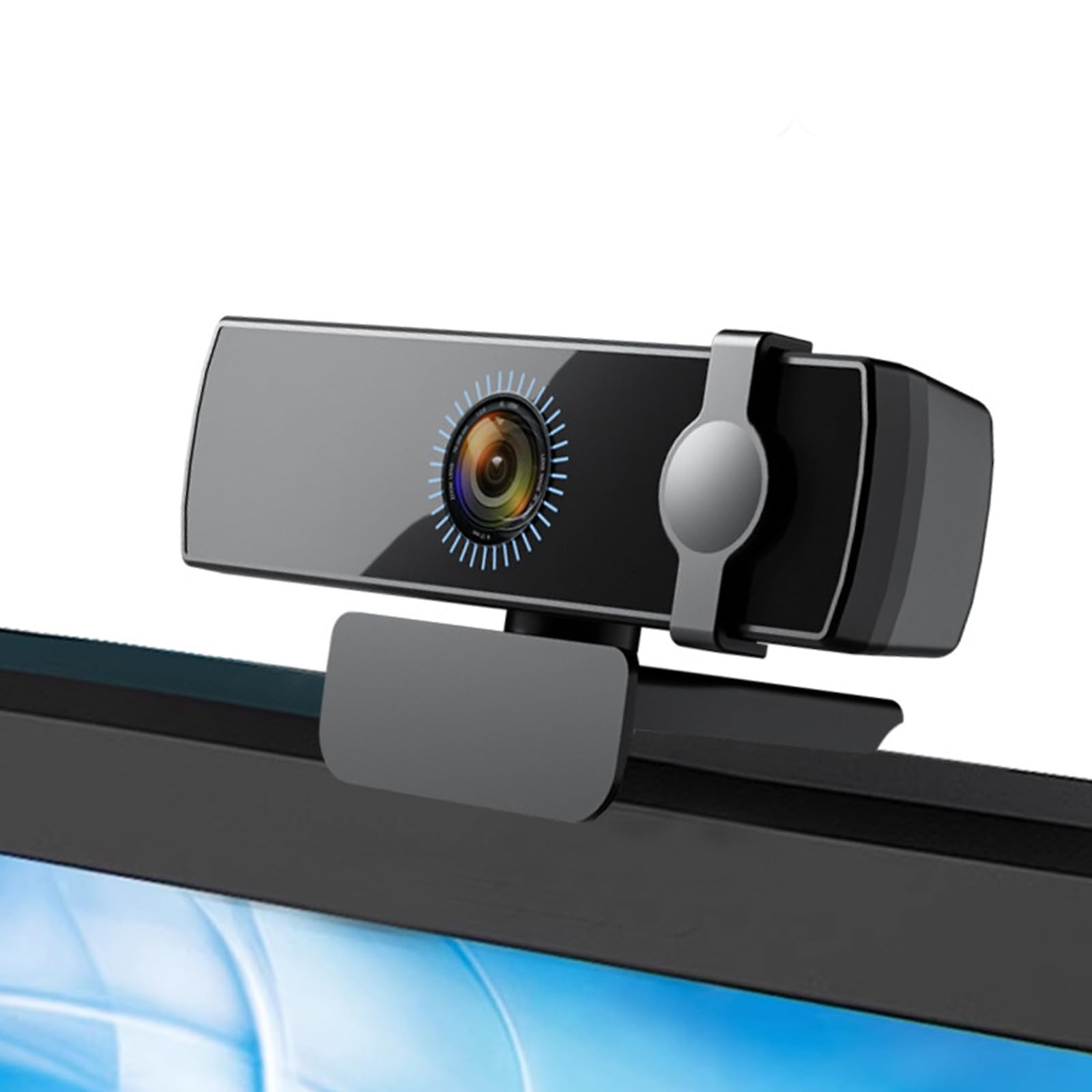 Webcam 1080P con riconoscimento facciale Messa a fuoco automatica Angolo grandangolare 120° Riduzione del rumore incorporata Microfoni USB Fotocamera per computer Supporto magnetico Plugs and Play