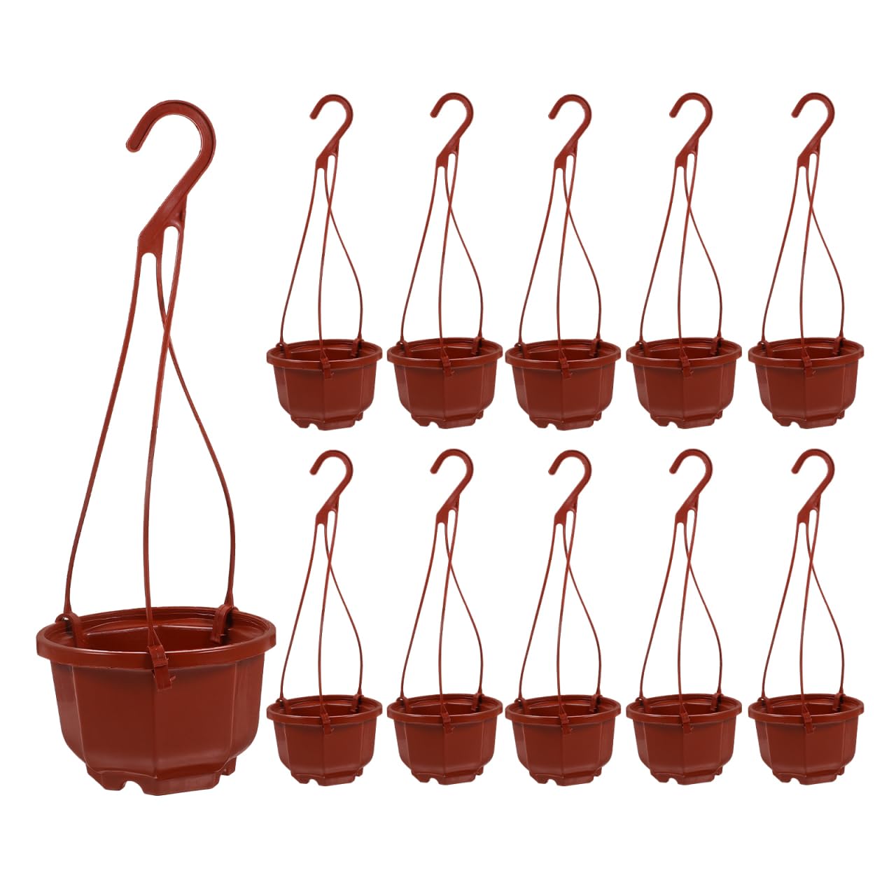 DOITOOL 15 Sets 4 Inch Plastic Hanging Plant Pots with Rope Hooks Small Nursery Planters for Indoor Outdoor Garden Balcony Spider Plant and Greenery