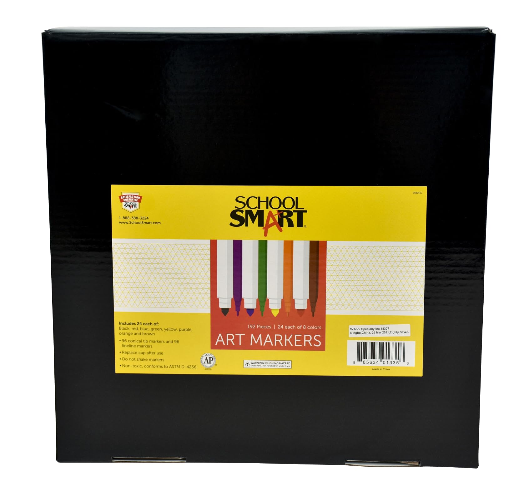 School Smart Conical and Fineline Watercolour Combo Marker Pack - Pack of 192 - Assorted Colours