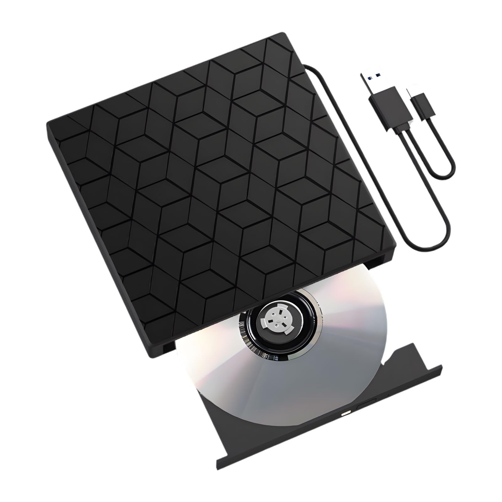Unità disco esterna multifunzione con lettore di schede e porte USB per computer portatili e desktop, ufficio, lettore domestico