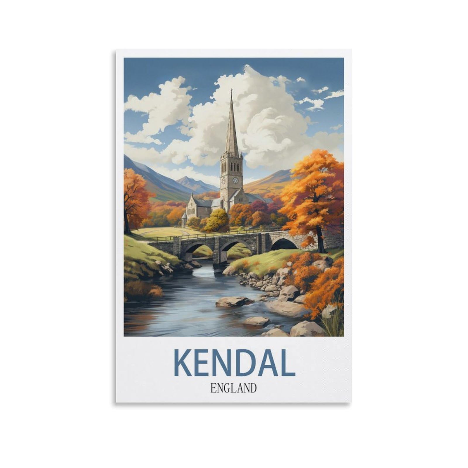 EZMLFA 5D Diamond Art Kits for Beginner,Kendal City,Beginners,DIY Full Round Drill Diamond Dot Gem Art Kits for Adults,Crafts for Decor 50x60cm