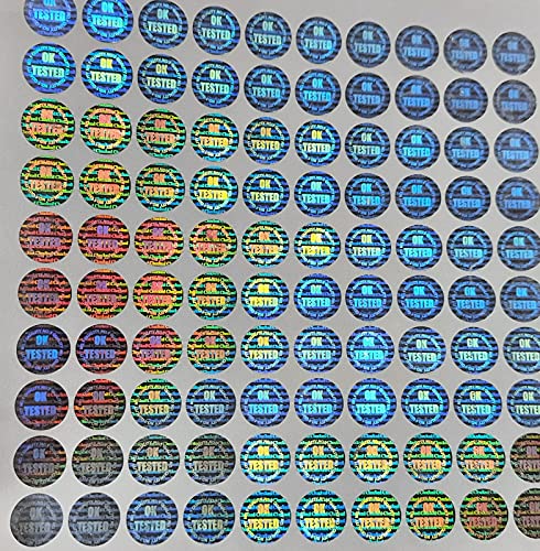 Image of OK Tested 3D Hologram Sticker, 14mm Round, Silver, 5000 Pcs | Tamper-Evident
