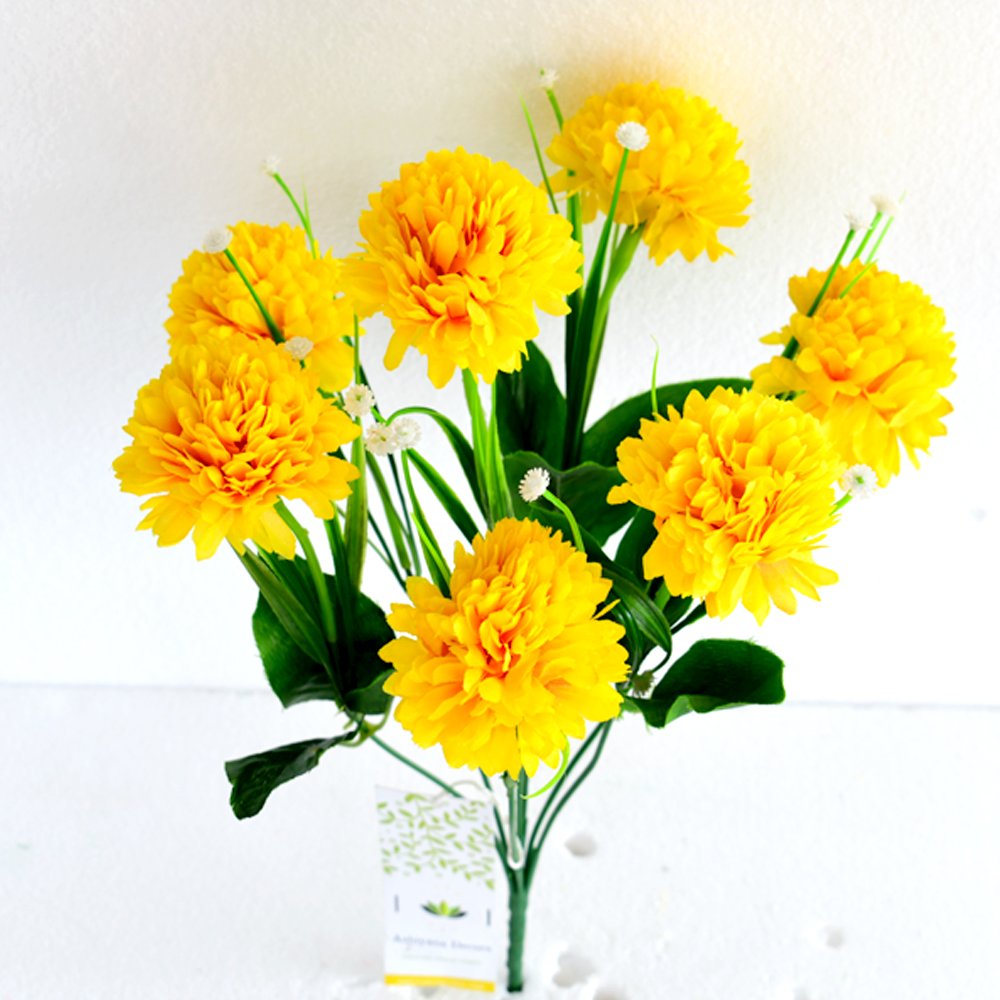 ASHIYANADECORSCarnation Flower Yellow Bunch for Home Decor