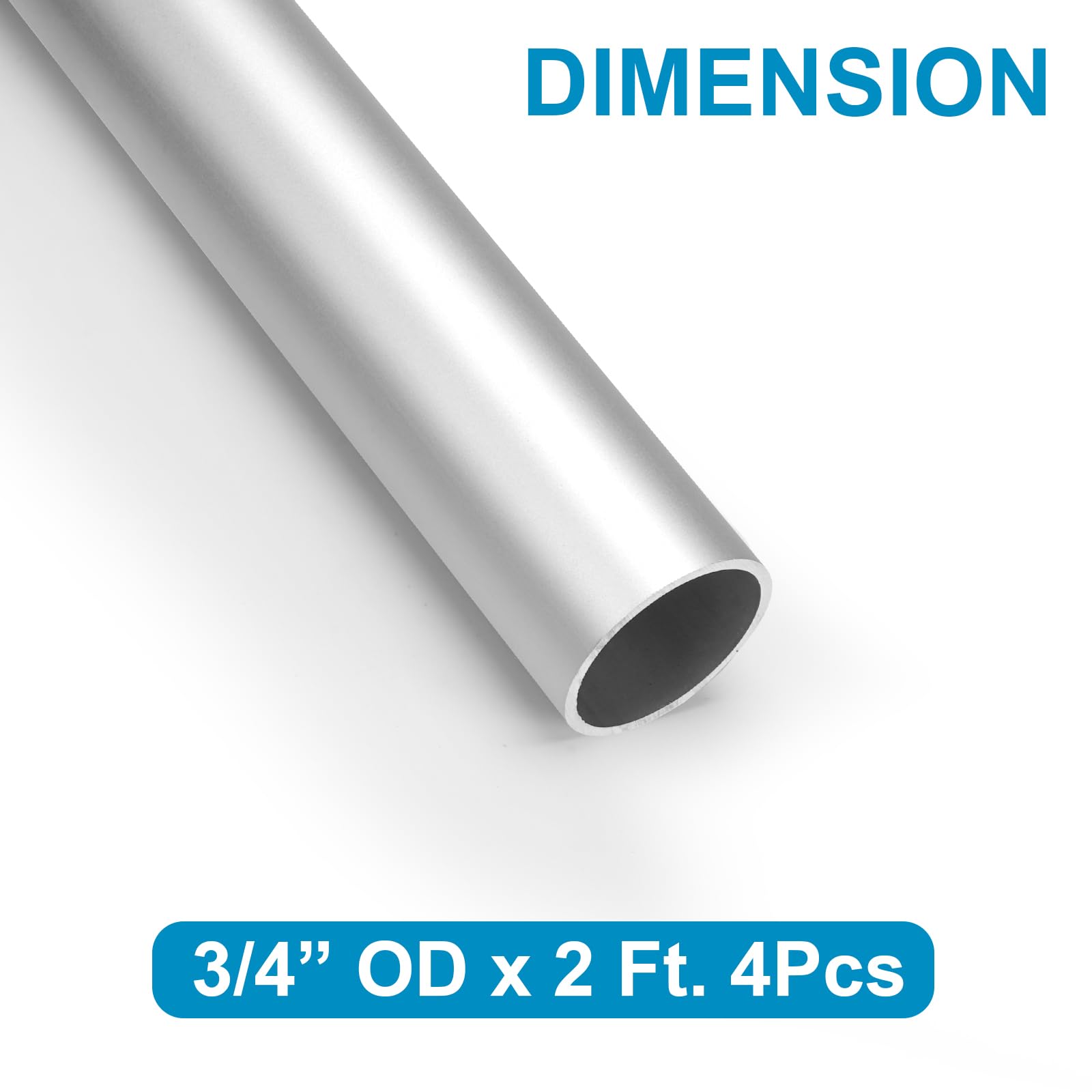 Aluminum Tube, 4PCS 3/4" OD X 1Ft Length 6030 Aluminum Round Tube, 0.05 - View #10