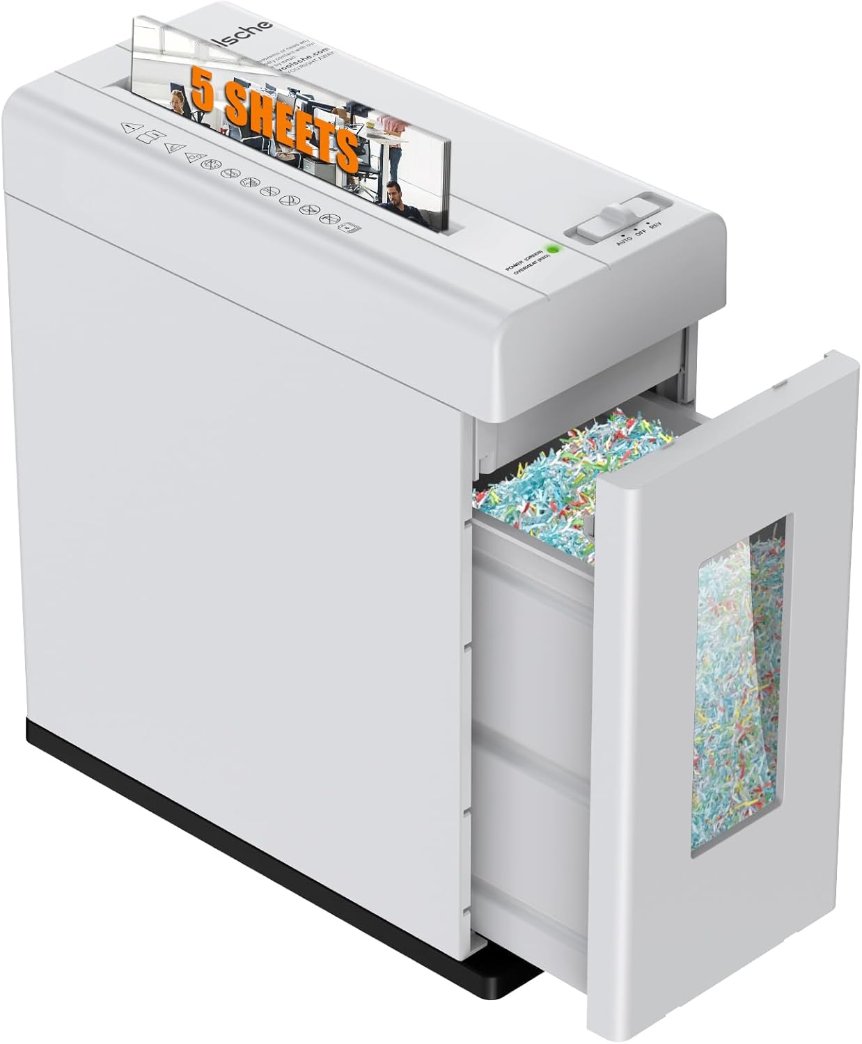 Paper Shredder, 5-Sheet Micro Cut with 2.65 Gallons Bin, P-5 High Security Level, 5 Munites Non-Stop Working Time, Compact Design Pull Out Basket with Jam Proof System for Home Office