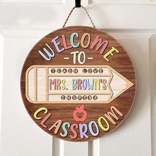 Personalized Teacher door sign, Teacher name sign, Wooden sign 3D Teacher Door Sign, Teacher Gifts, Teachers Appreciation Gift, Classroom Door Sign, Back To School, Classroom Welcome Sign gift/8