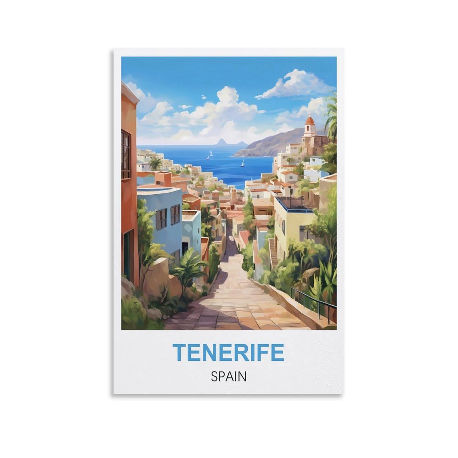 Ezmlfa A227 Paint By Number Diy Oil Painting Tenerife Spain Landscape Kit For Adults Beginner Diy Oil Painting 30X40cm