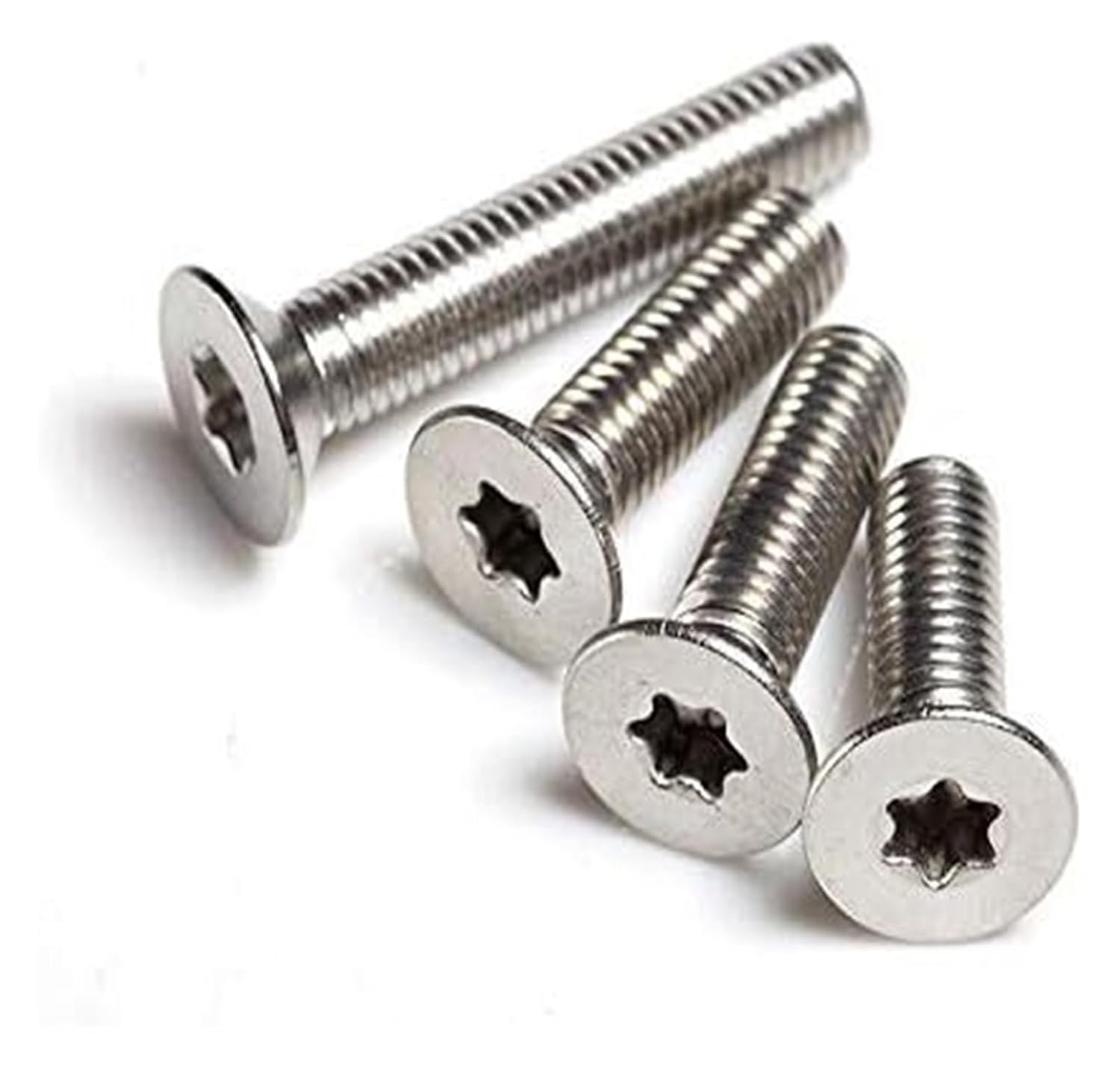 M6 16mm Length Torx Screw Countersunk Head T&TX Plum 304 Stainless Steel Six-Lobe Bolts White - (Size: M6 X 16mm (30Pcs)) SCRW-194736 Kolloee