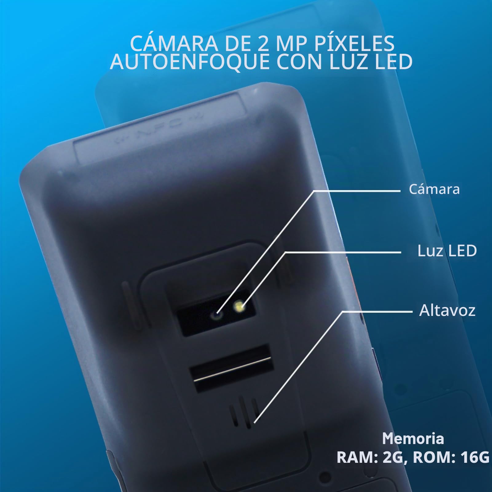 Terminal PDA Compacto 11.0 con Impresora Térmica, Cámara de 2 Megapíxeles, POS Portátil para Inventario Minorista, Escáner de Pago Restaurante con Pantalla Táctil Portátil 5,5" para (Enchufe