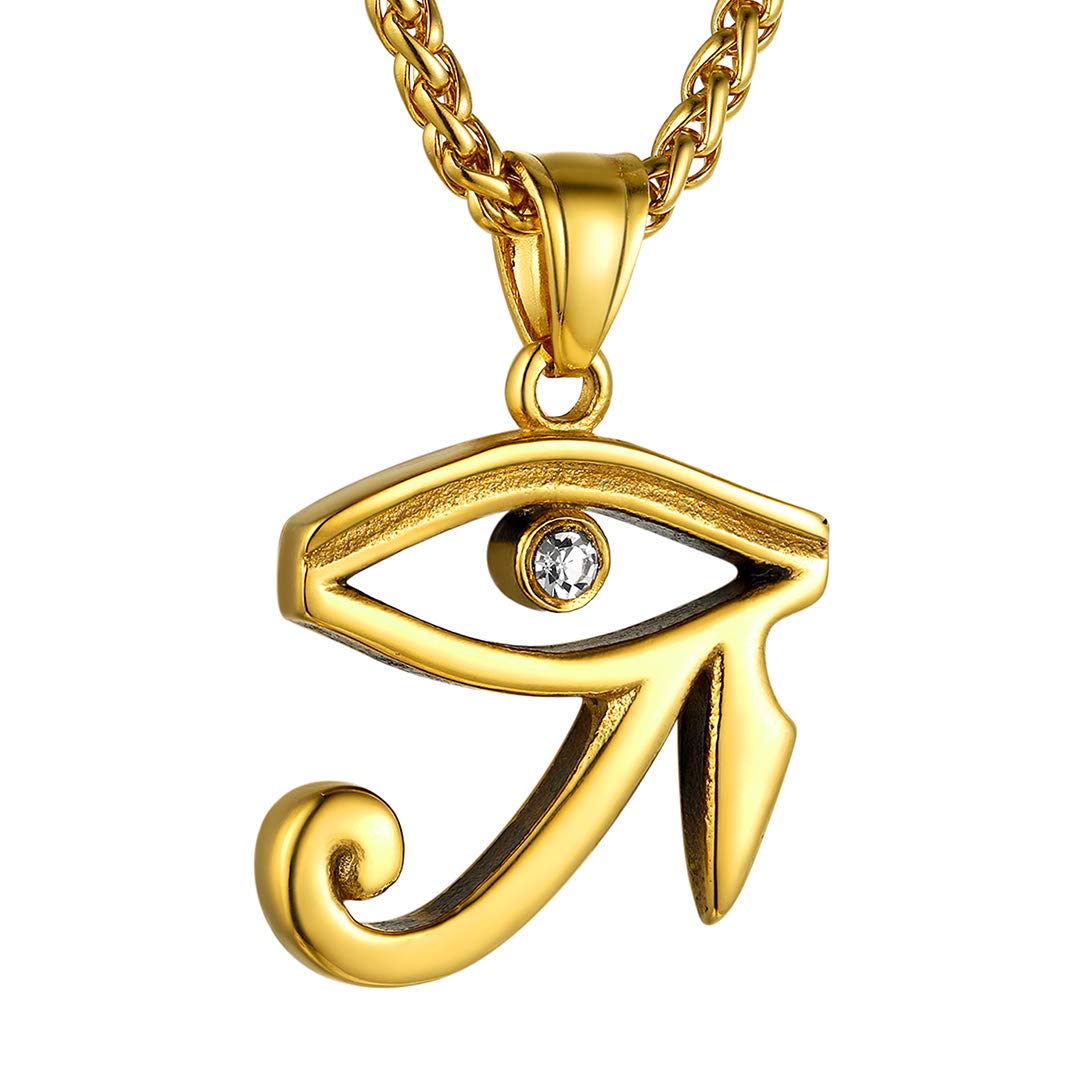 GOLDCHIC JEWELRYEl Ojo de Horus Colgantes Símbolos de Egipto Amuleto, con Collar de Acero Inoxidable
