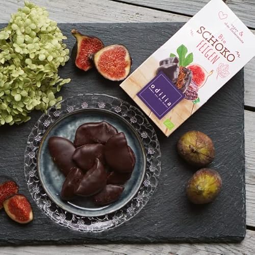 Odilia Bio Schoko Feigen 100g | Saftige Feigen in zarter Schokolade | Vegane & glutenfreie Nascherei | Ohne raffinierten Zucker | Mit Datteln gesüßt | Made in Germany