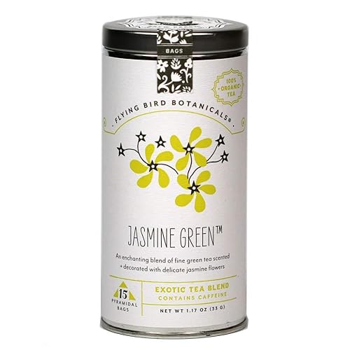 FLYING BIRD BOTANICALS Té verde jazmín, 15 CT