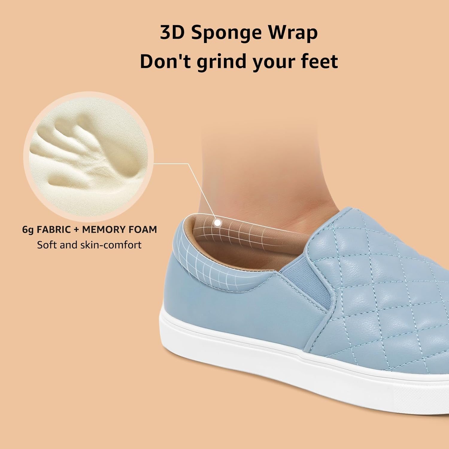 STQ Loafers for Women Memory Foam Slip On Sneakers EleeS Quilted 1.0 Comfort Fall Shoes - Image 5