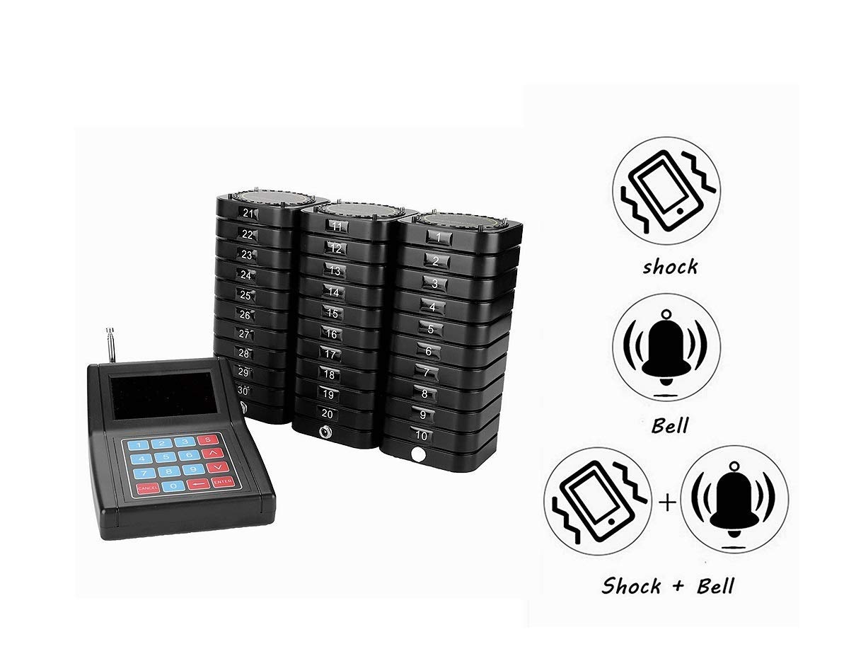 SU-68Z Système D'Appel Sans Fil, 20 Bipeur Restaurant, 999 Canaux, Rester Distanciation Sociale Sans , Système De Téléavertisseur Pour Restaurant Bar Hôpital Snack Café