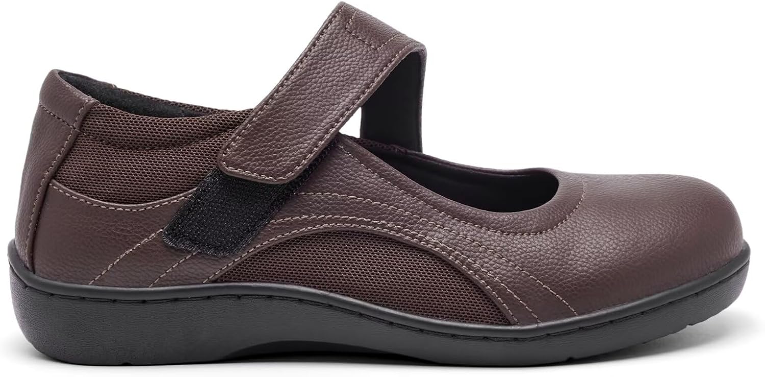 Women's Comfortable Mary Jane Flats - Women Oxford Shoes Leather Round Toe Flats - Fashionable Casual Dress Shoes - Image 5