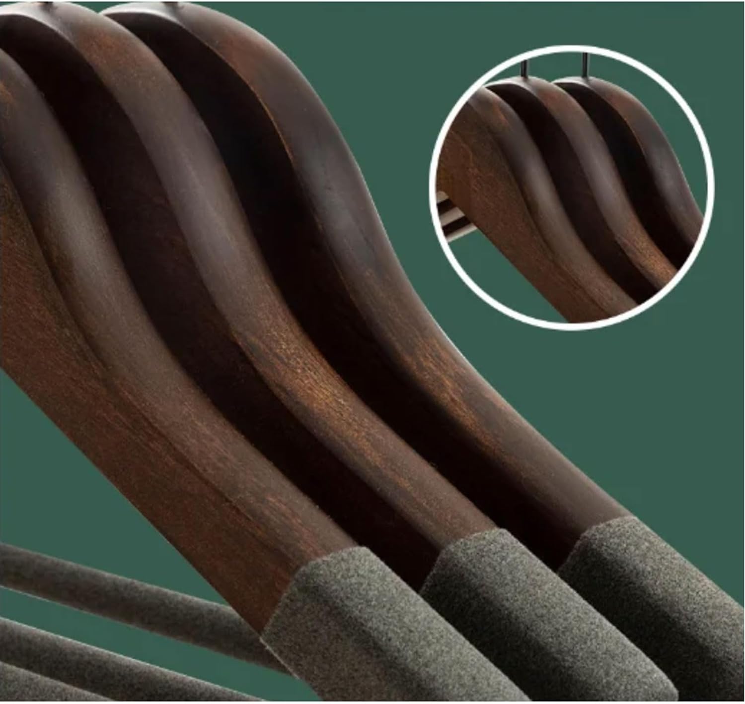 Perchas De Ropa Flocadas De Madera De 10 Piezas, Percha De Traje para Hombres Antideslizante, Gancho Giratorio De 360 ​​° para Colgar Pantalones para Sudadera(B)