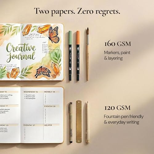 Scribbles That Matter A5 Bullet Dotted Journal + Stylo gratuit! Ton carnet a5 pointillés Couverture rigide 160 g/m², 150 papier épais résistant aux saignements pour le travail (5,75 x 8,5) pouces – vue 3