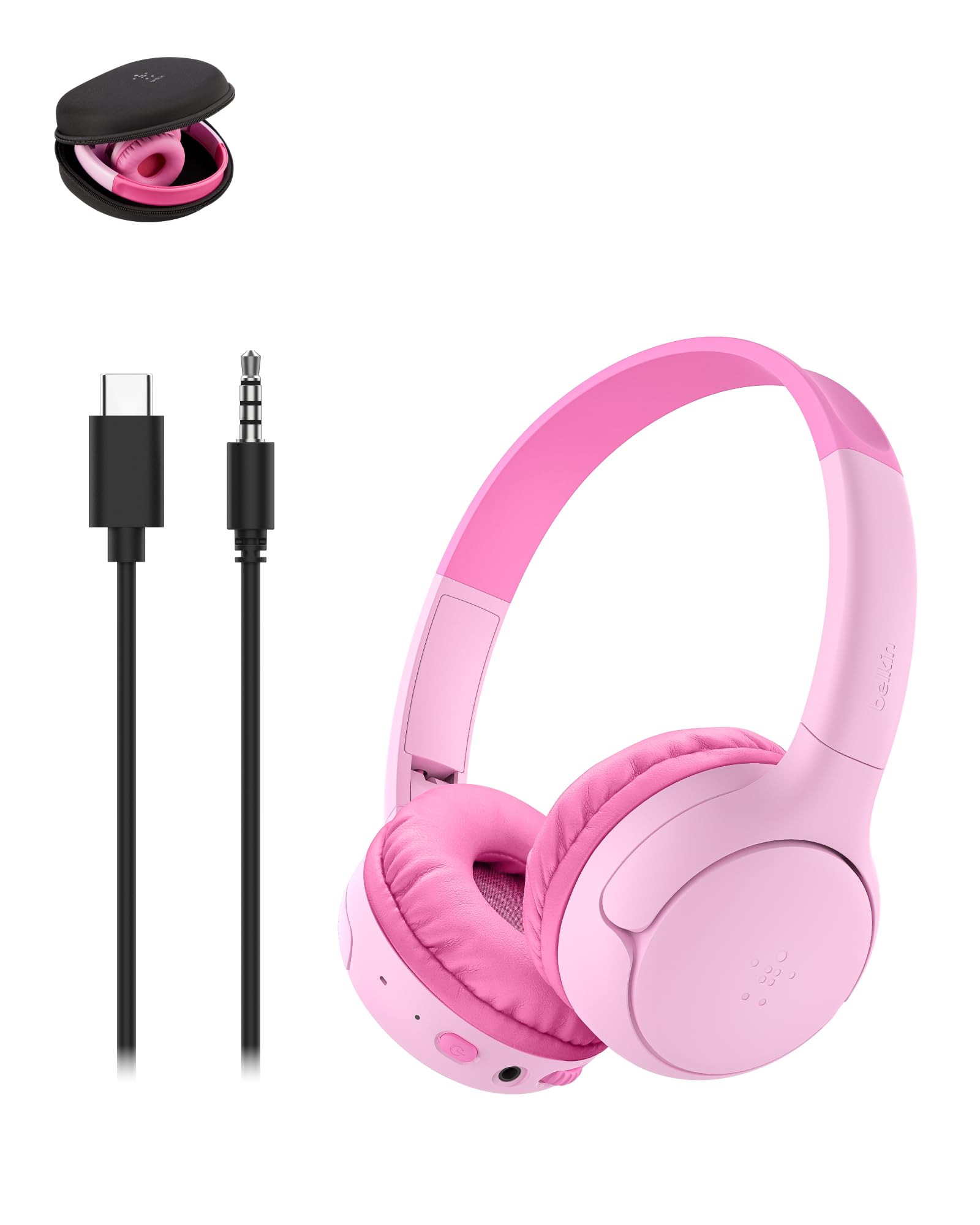 Belkin SoundForm Mini 2 Wireless Kids Bluetooth Headphones - On-Ear Earphones w/ 55H Battery Life, 85dB Safe Volume Limit, Built-in Microphone - Toddler Headphones for iPad, Tablet, School, Travel-image-45