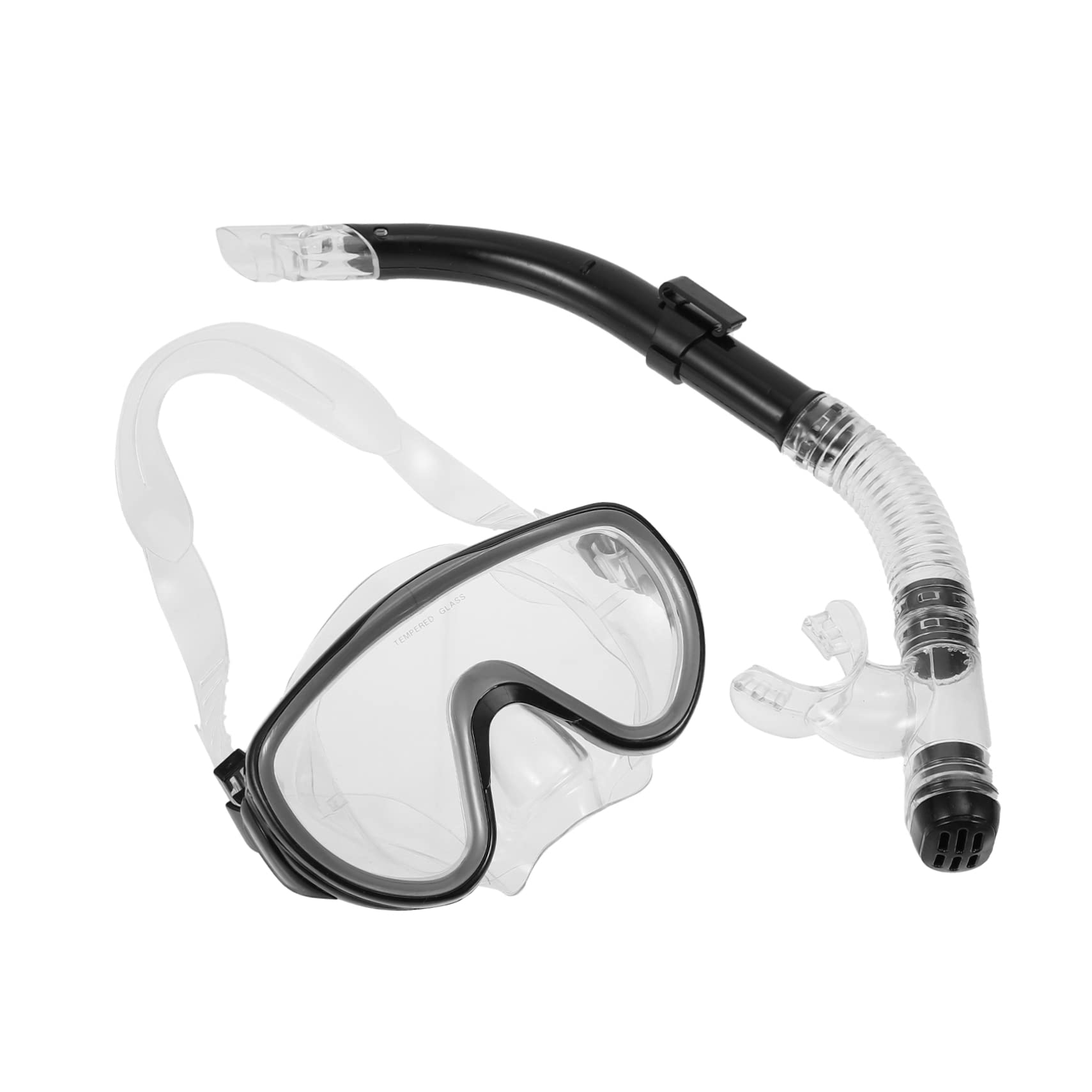 Happyyami Ergonomic Diving Mask Set Snorkeling Gear Wide-Angle Tempered Glass Anti-Fog Comfortable Silicone Dry Snorkel Anti- Random