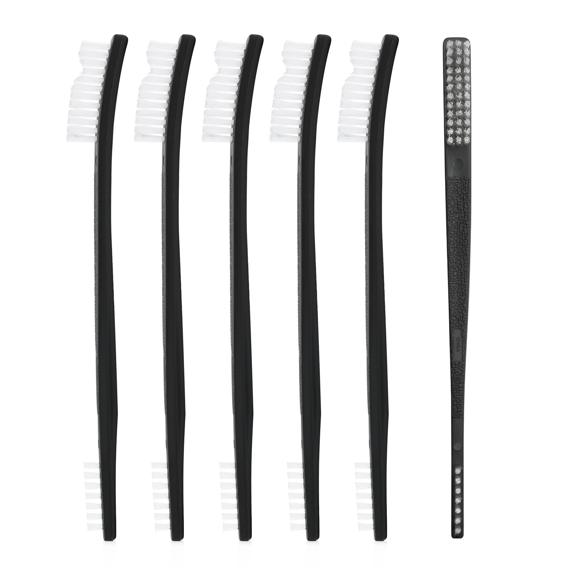 NANOSKINDual-Purpose Toothbrush-Style Detail Brushes, 6-Pack - Precision Nylon Bristles for Automotive Cleaning, Ergonomic 7-Inch Handle, Ideal for Detailed Car Interior & Exterior, Professional Use