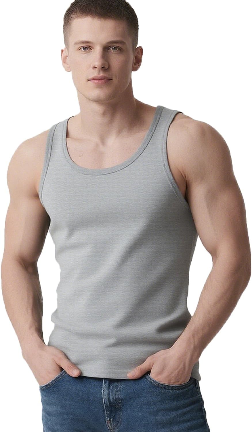 Men’s 100% Merino Wool Tank Top – 15.5Micron Base Layer Undershirt, Lightweight Breathable Vest for Hiking