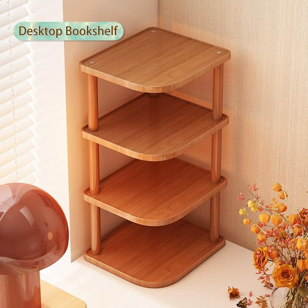 Generico Mensola Angolare Da Scrivania Per Piccoli Spazi, Organizer Per Libreria Da Scrivania, Scaffale Espositivo Da Banco Da 29.5x26.5x49cm