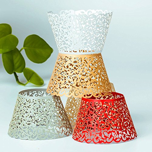 Zorpia® Cupcake Wrappers 60 Filigree Artistic Bake Cake Paper Cups Little Vine Lace Laser Cut Liner Baking Cup Muffin Case Trays for Wedding Party Birthday Decoration ZRA0168959