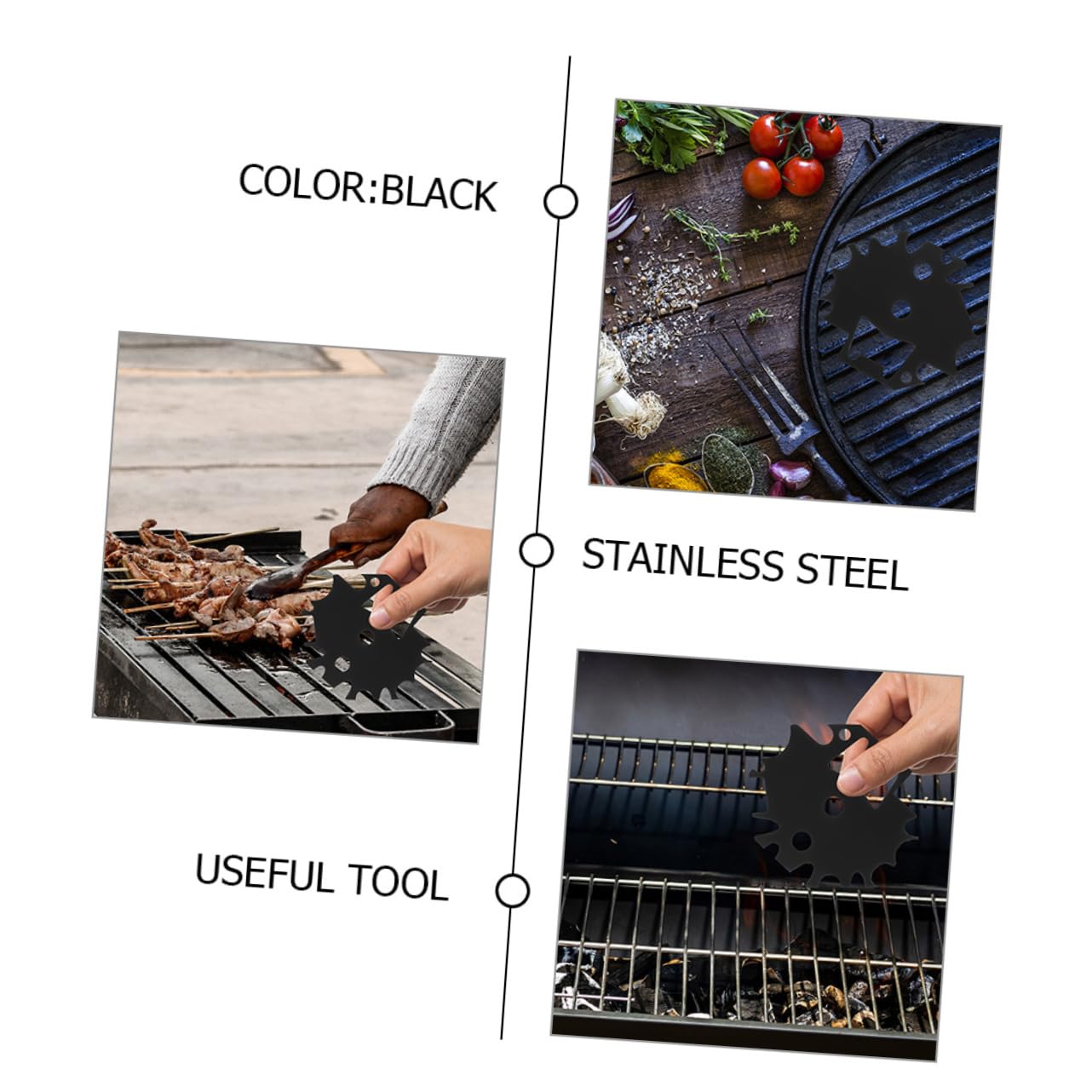 Toddmomy 4pezzi Raschietto Per Acciaio Inossidabile Per Pulizia Barbecue Utensile Multiuso Con Manico Per Appeso e Apribottiglie Per Fumi