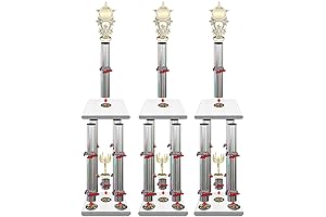 TROPH-Ease Silver Flute 4 Post Trophy Part Set 3 Pack