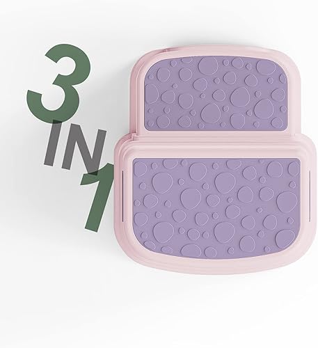 Miniatura 20 de Taburete de 2 escalones para niños, taburete para lavabo de baño, doble altura de 9.5 pulgadas, antideslizante para entrenamiento de orinal, cocina,