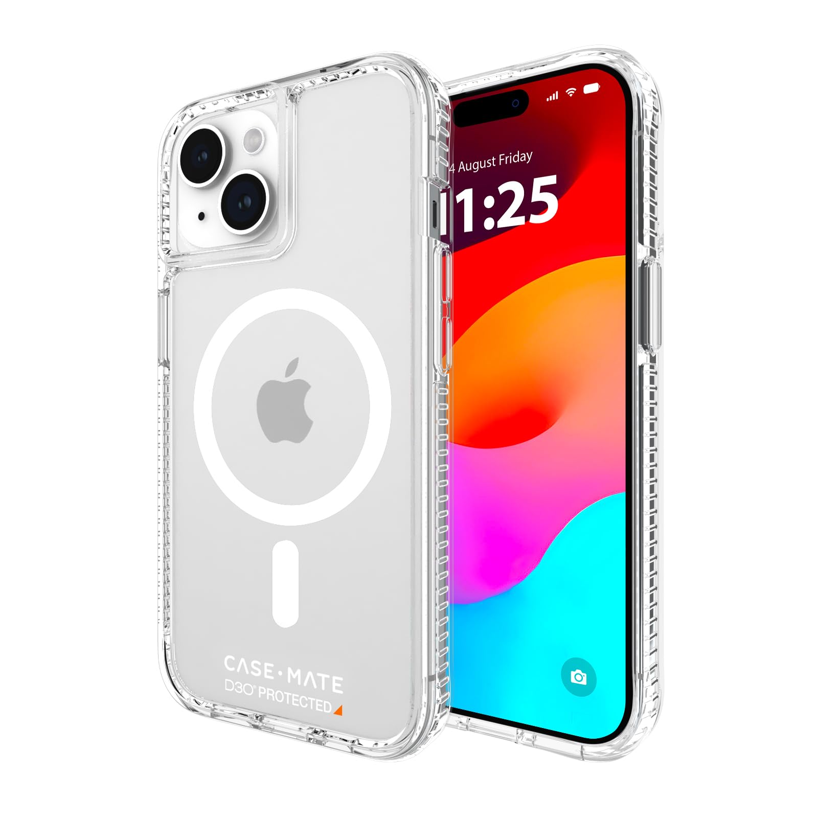 CASE-MATE Funda Transparente Ultra Resistente [protección contra caídas D3O de 16 pies] [Compatible con imán] Funda Delgada para teléfono de 6.1 Pulgadas, Material Absorbente de Golpes, antiamarillo,