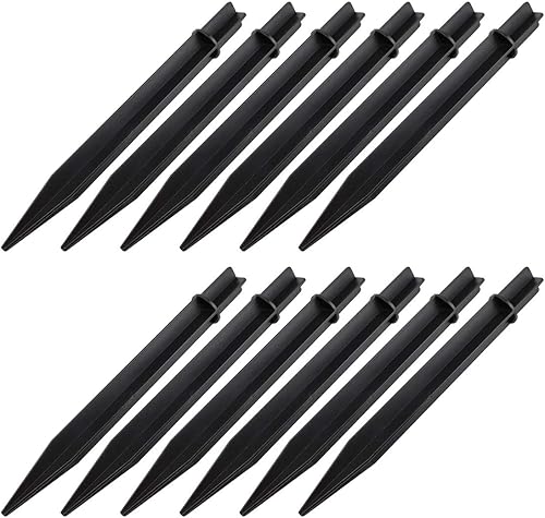 Paquete de 12 estacas de repuesto de luz solar, picos de plástico para tierra, camino universal y luces de Navidad, decoraciones de suelo para patio