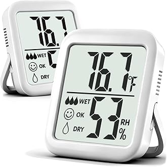 2 Pack Room Thermometer for Home, Hygrometer Indoor Humidity Meter Gauge, Digital Temperature and Humidity Sensor Monitor for House, Terrarium, Incubator, Greenhouse - Battery Included