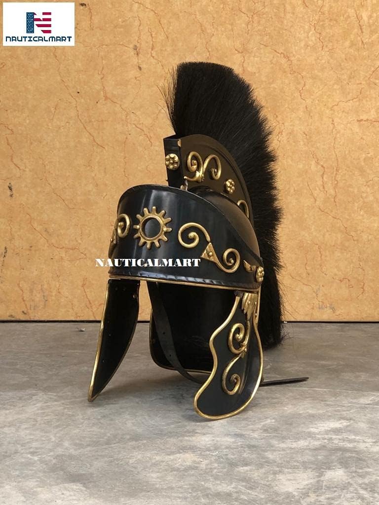 NauticalMart Greco-Roman Helmet with Black Crest Medieval Armor Helmet Halloween Costume