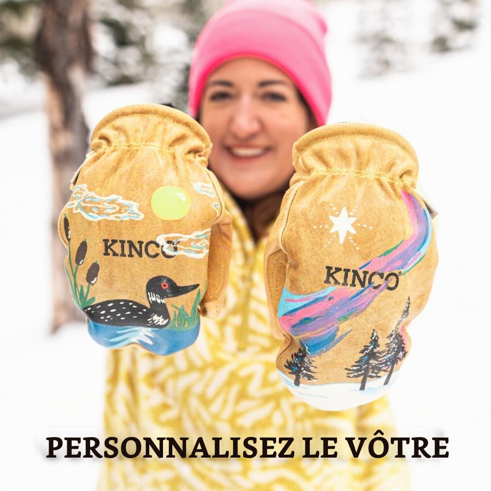 Kinco, 901TW-S, Paume en Peau de Porc dorée de qualité supérieure, Design Aile, Isolation Thermique Heatkeep®, Cire imperméabilisante Nikwax pour Cuir™, Paquet Inclus, Taille S