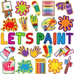Art Paint Cutouts Art Theme Classroom Bulletin Board Decorations Artist Painting Themed Birthday Party Supplies for Toddler Kids Students Classroom