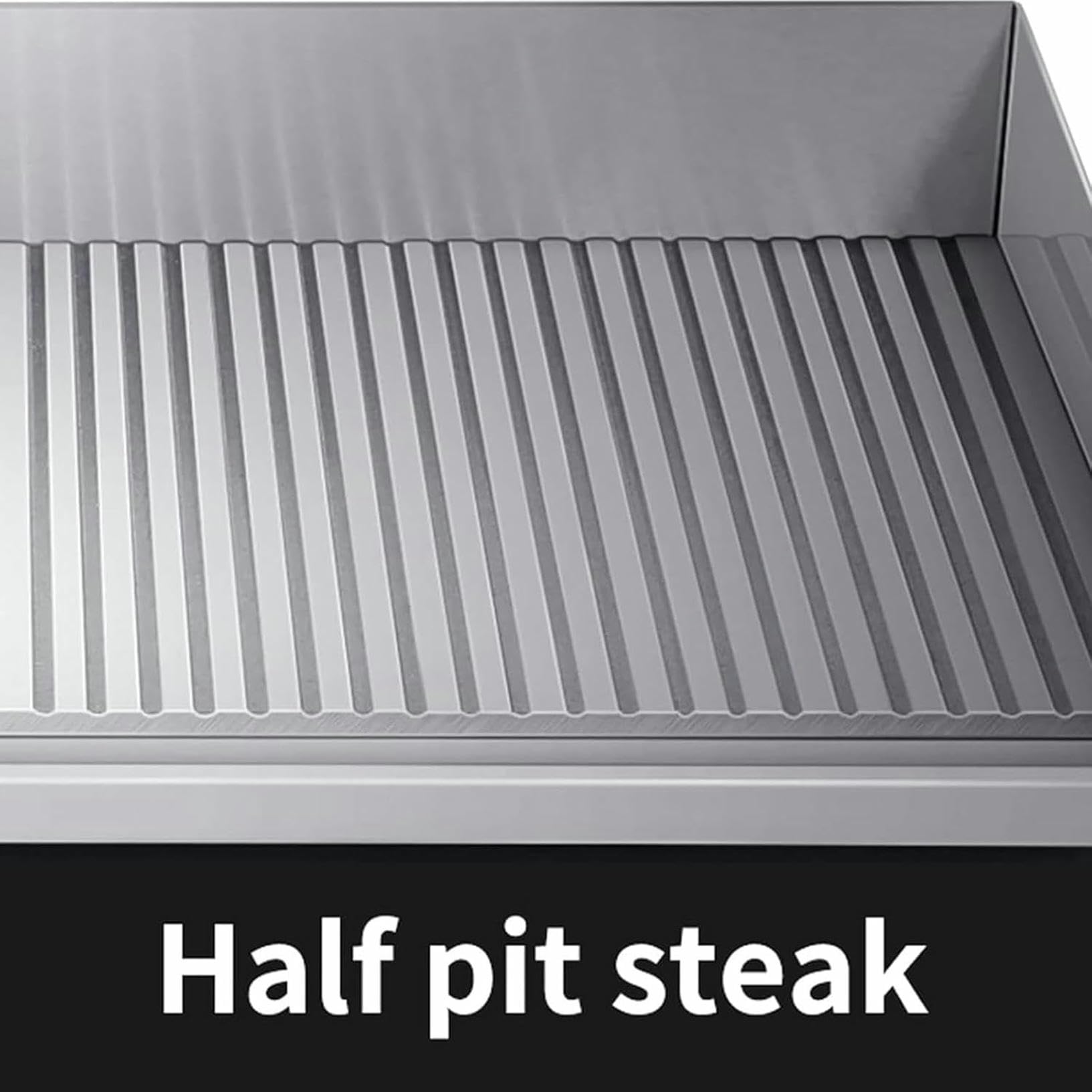 Piastra elettrica Commerciale da 28,7", 4400 W, Piastra elettrica da banco Piatta/metà scanalata, in Acciaio Inossidabile