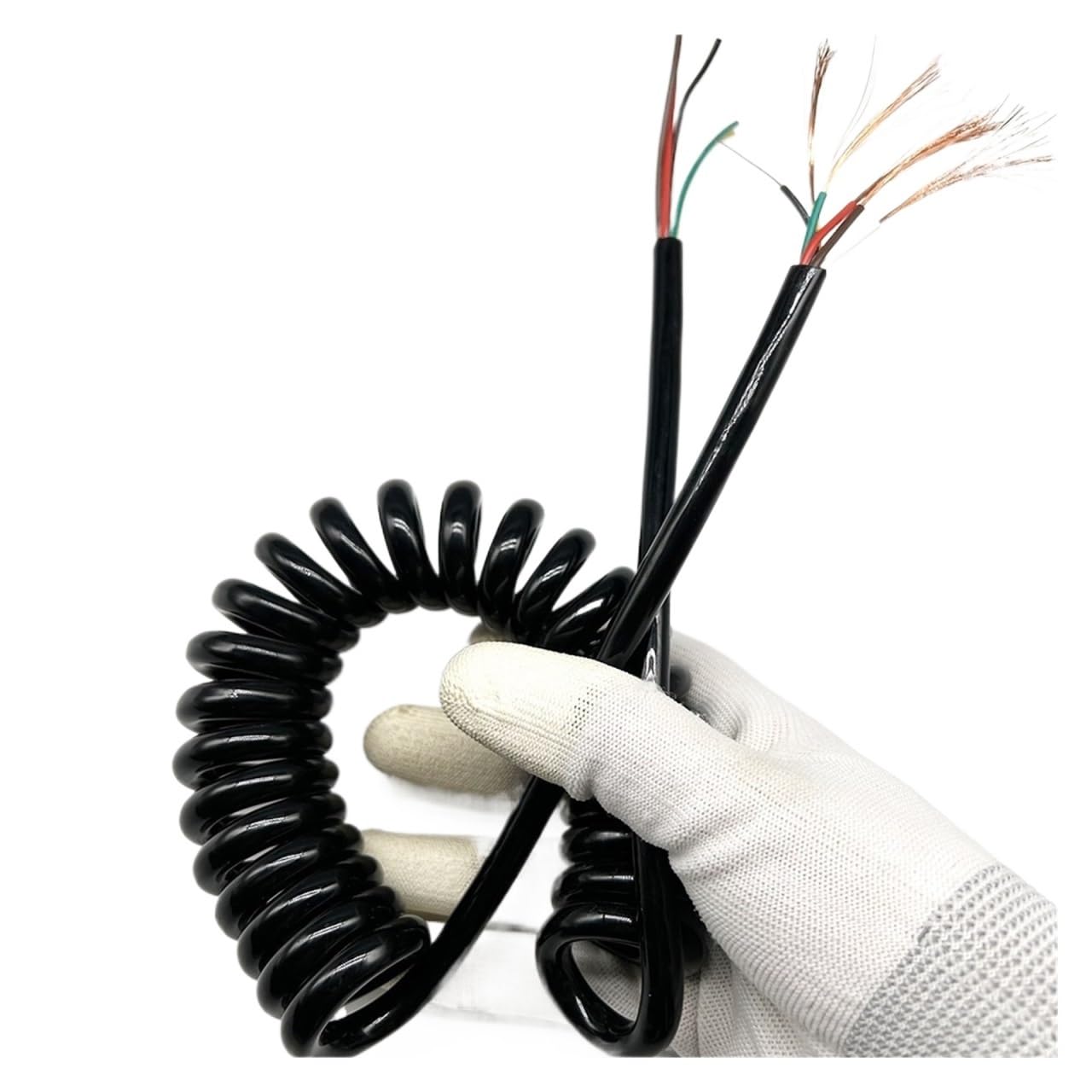 Zwinięty, kręcony, wielożyłowy kabel sieciowy, spiralny, 5 żył, 2 metry