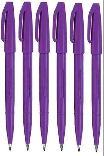 Pentel Violet Original Sign Pen S520 - Rotuladores de punta de fibra de color, punta fina de 0.079 in, punta de 0.039 in de ancho de línea (paquete