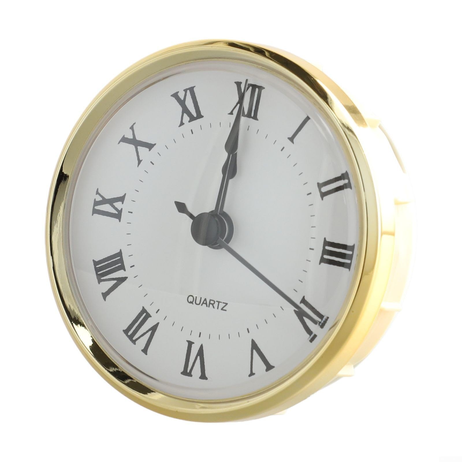 Eawfgtuw Reloj redondo con núcleo de reloj insertado, artesanía incrustada con cabeza de reloj de cuarzo, diámetro de 80 mm, bricolaje clásico (oro Roma)