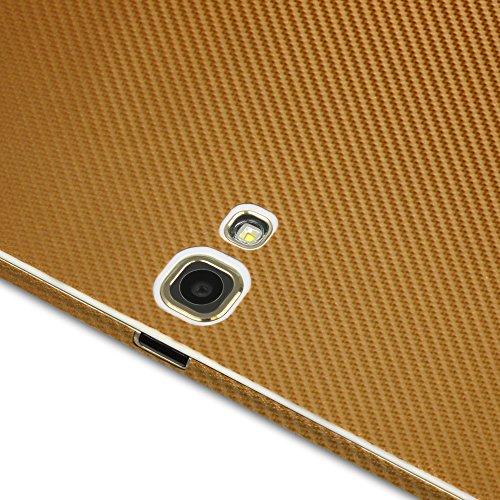 Skinomi Gold Carbon Fiber Full Body Skin Compatible With Samsung Galaxy Tab S 10.5 (2014)(Full Coverage) Techskin With Anti-Bubble Clear Film Screen Protector #TOP2