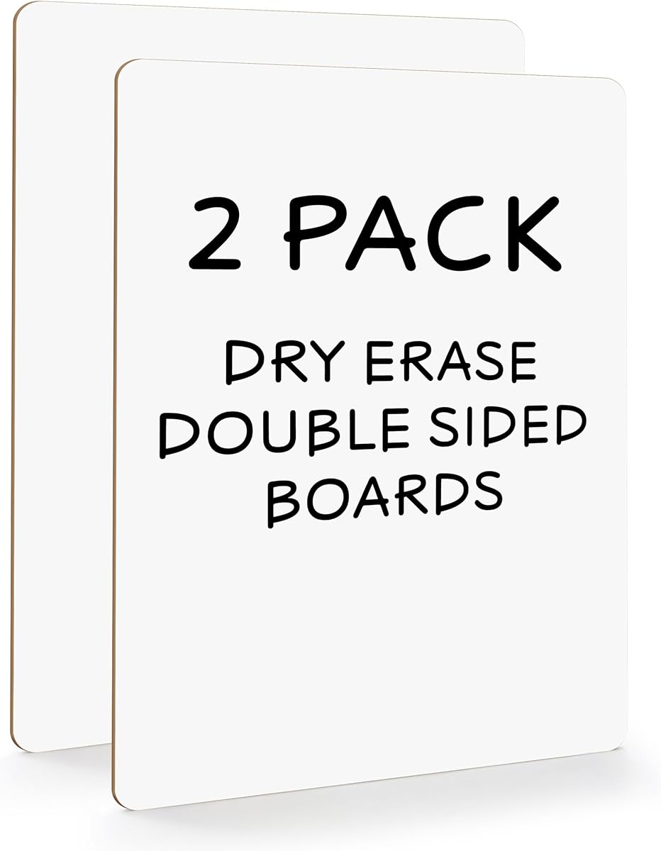 Scribbledo 2 Pack 9x12 Inch Small White Board and Mini Dry Erase Board Handheld Whiteboards for Students, Home, Office, and Kitchen Use, Dry Erase Boards