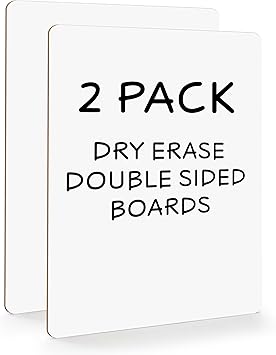 Scribbledo 2 Pack 9x12 Inch Small White Board and Mini Dry Erase Board Handheld Whiteboards for Students, Home, Office, and Kitchen Use, Dry Erase Boards