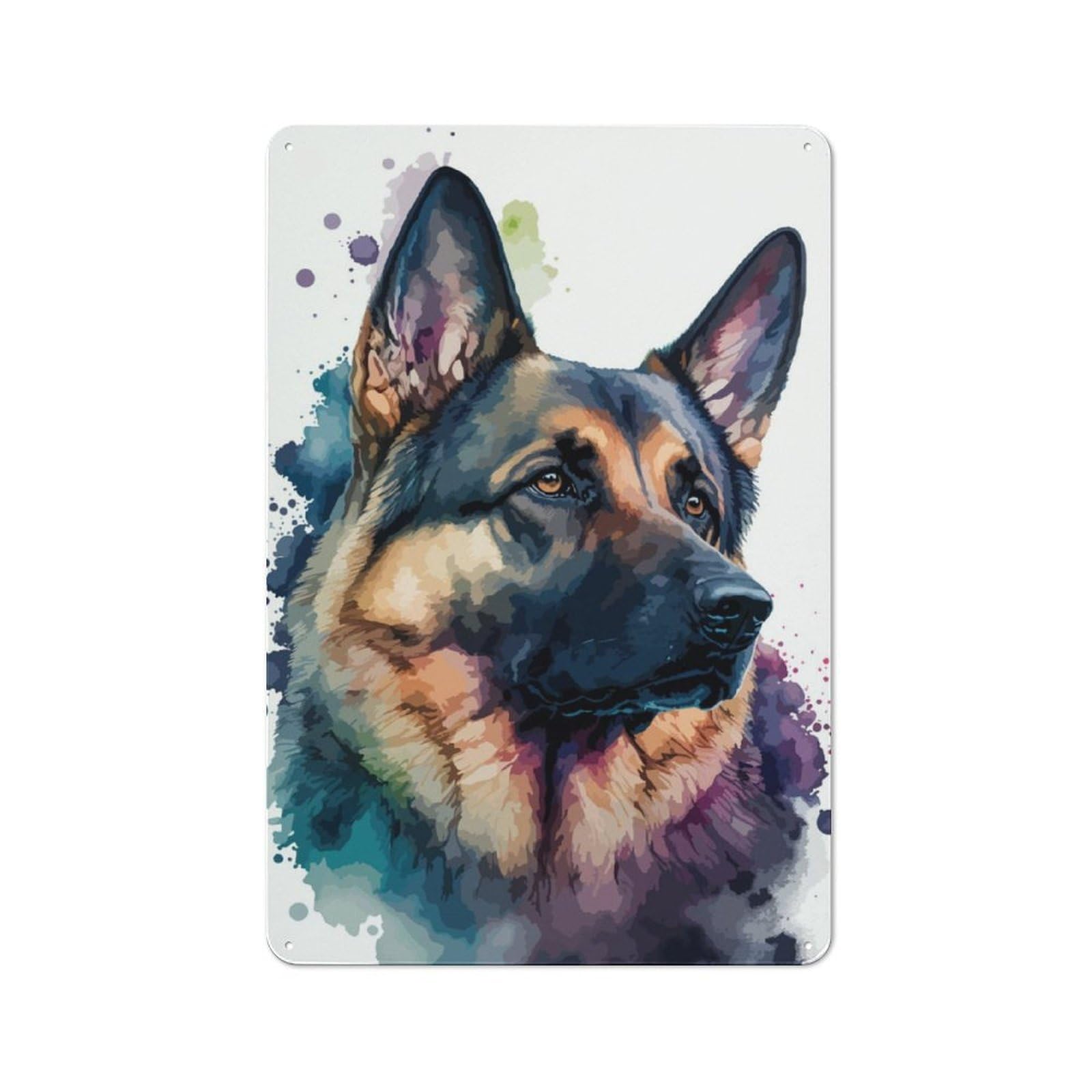 Junmoney German Shepherd Retro Tin Wall Plaque 30X20cm For Man Cave Or Games Room, For Games Room Collectors