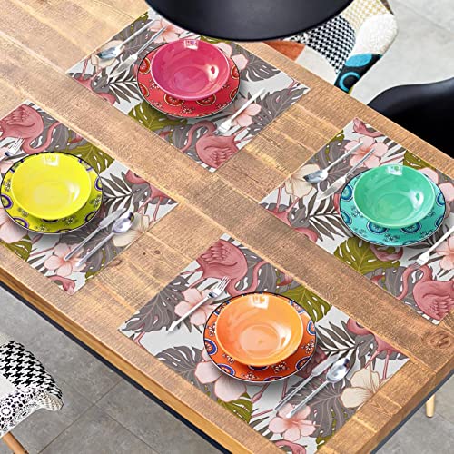 Set de table fleurs tropicales protège table antidérapant contre taches - 8