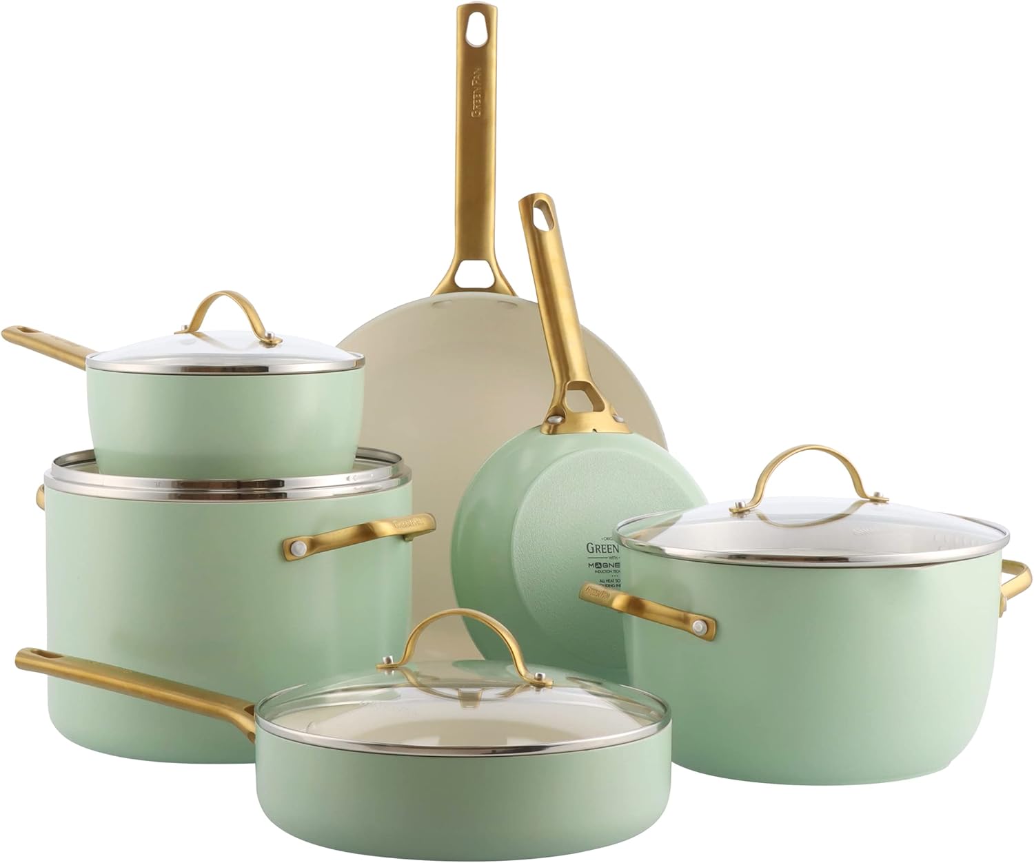 GreenPan Reserve Hard Anodized Healthy Ceramic Nonstick Cookware Set,10