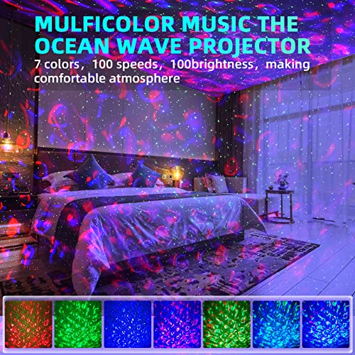 Galaxy Projector, Star Projector Night Light With Remote Control, Music Speaker And Timer Ocean Wave Light, Led Mini Disco Ball Light Dad Birthday Gift For Kids Adults Teen Bedroom Decoration #TOP6